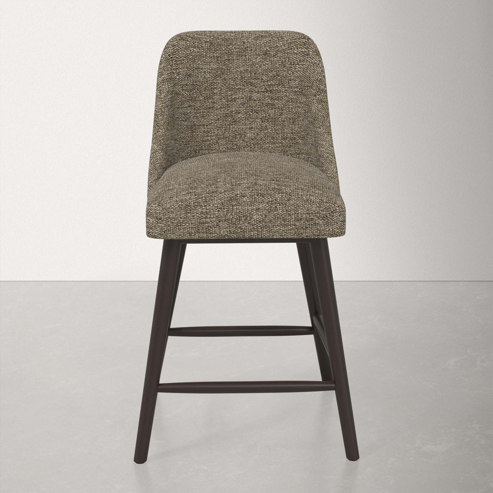 Gallie Stool, Espresso, Counter Stool (27" Seat Height), Milsap Granite Sustain® Tweed