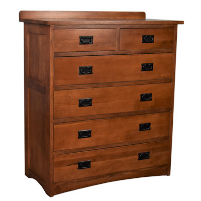 Commode en bois massif à 6 tiroirs 38 po Racquelle