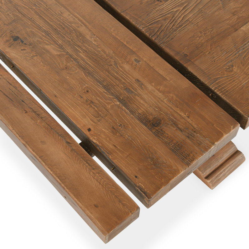 Reclaimed Wood Extendable Dining Table with Artistic Curves