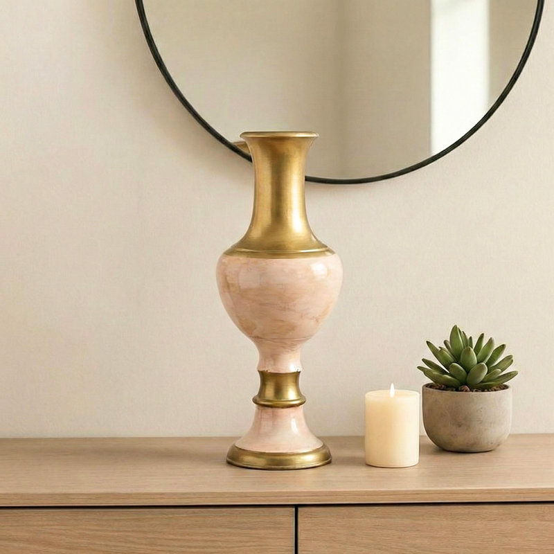 Vase de plancher en bois de manguier sculpté à la main 22 po, centre de table décoratif moderne Boho