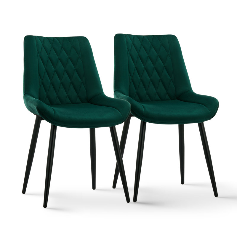 Nogales 46cm H Velvet Upholstered Side Chair, Green