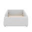 Lit plateforme tapissier simple avec garde-corps et station de charge