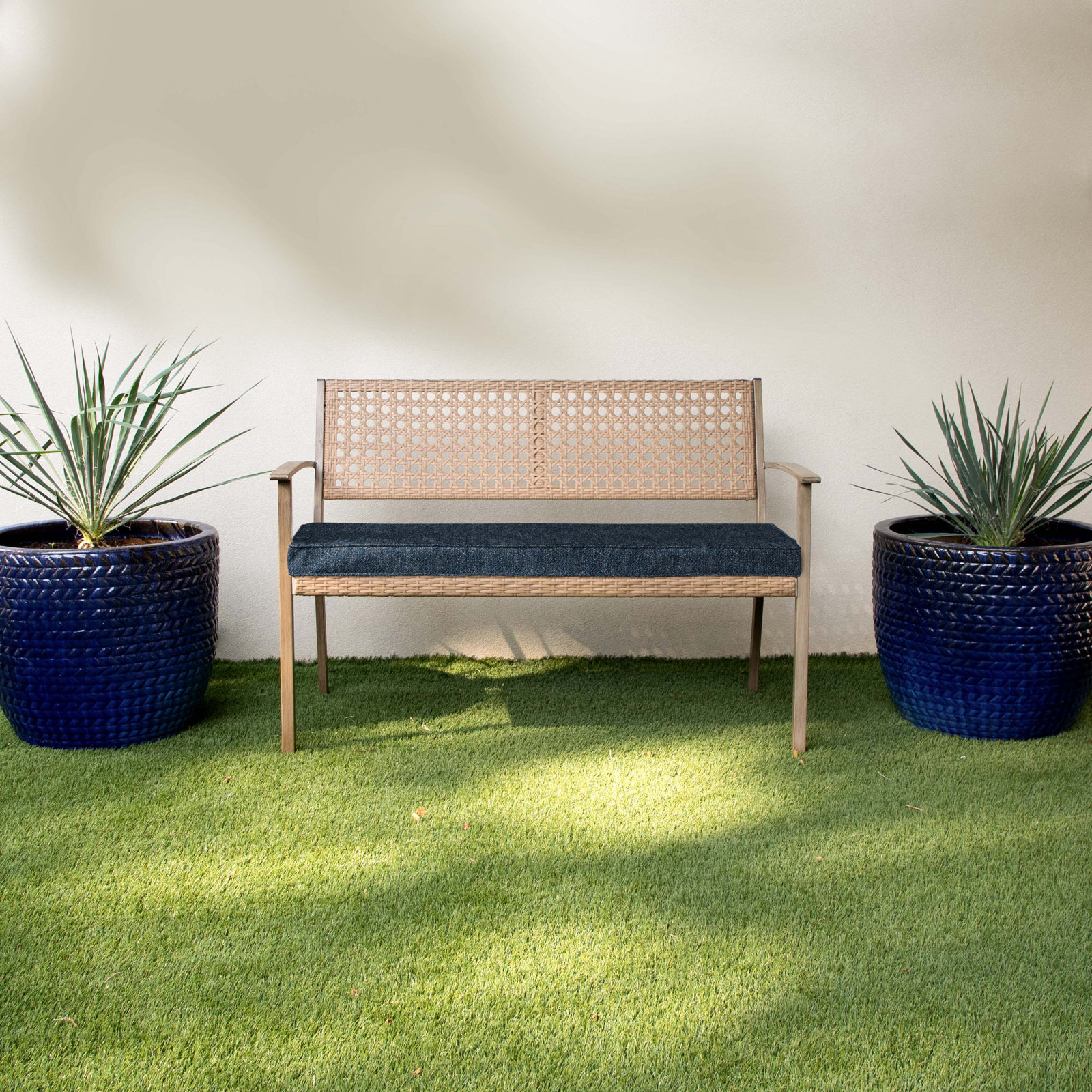 Elderflower Sunbrella® Seat Cushion, Improve Indigo Sunbrella®, 19" W x 48" D, 3"