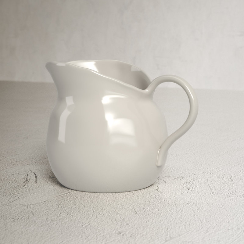 Adrielle 14oz White Stoneware Pitcher