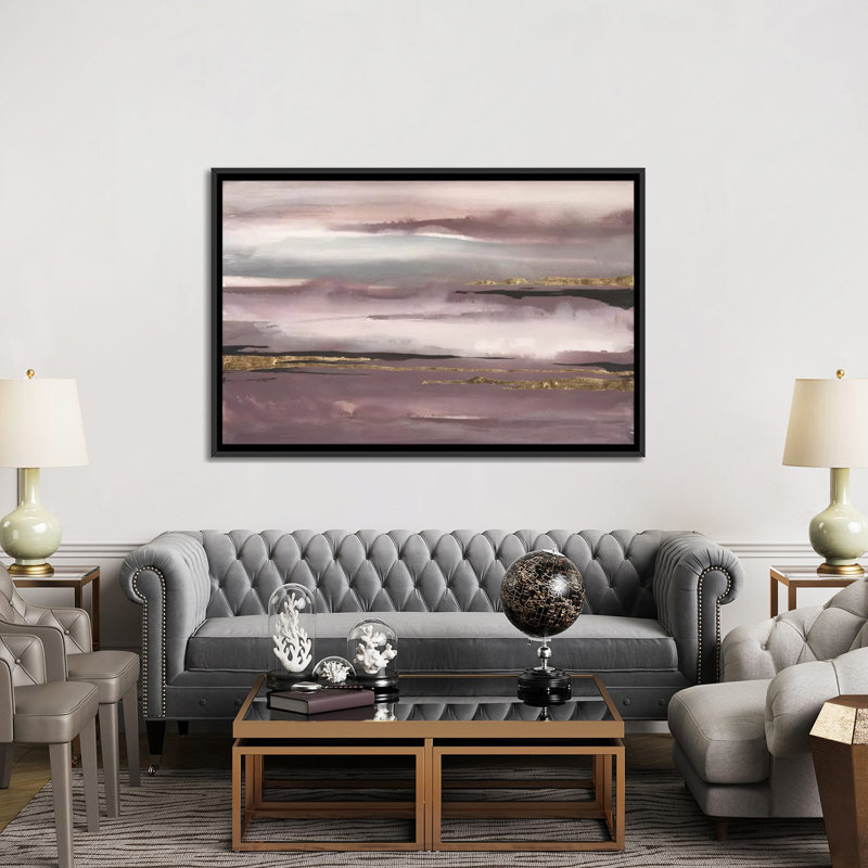 «Gilded Storm I» par Chris Paschke, reproduction d'art sur toile tendue, Toile avec cadre flottant noir, Pas de tapis