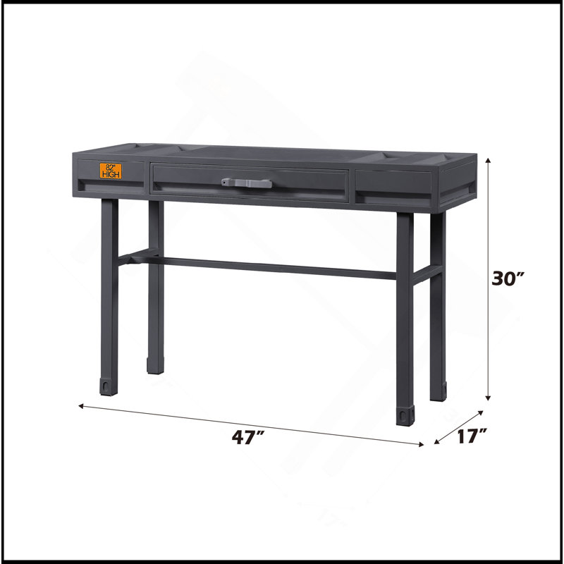 Bureau de coiffeuse Cargo, Métal industriel
