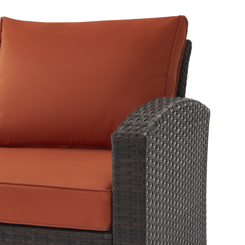 Andreanna 4 - Person Patio Conversation Set with Cushions, Orange