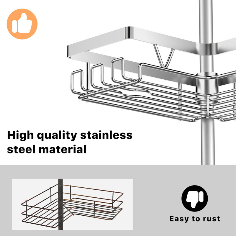 Adhesive Stainless Steel Shower Caddy