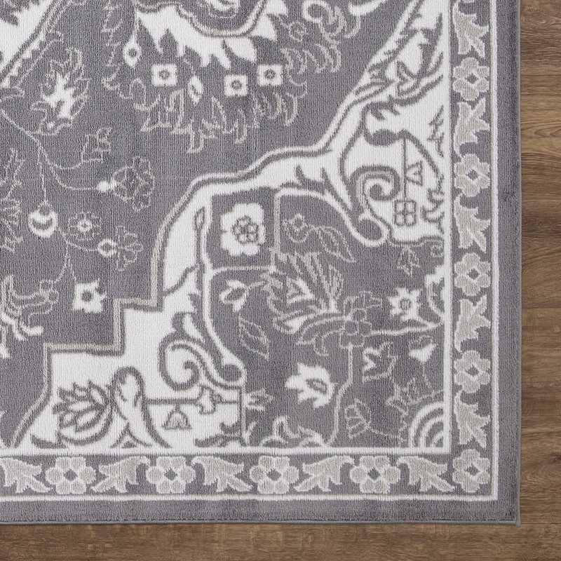 Verdone gris rétro géométrique sans médaillon gris, Rectangle 6 pi 7 po x 9 pi 3 po