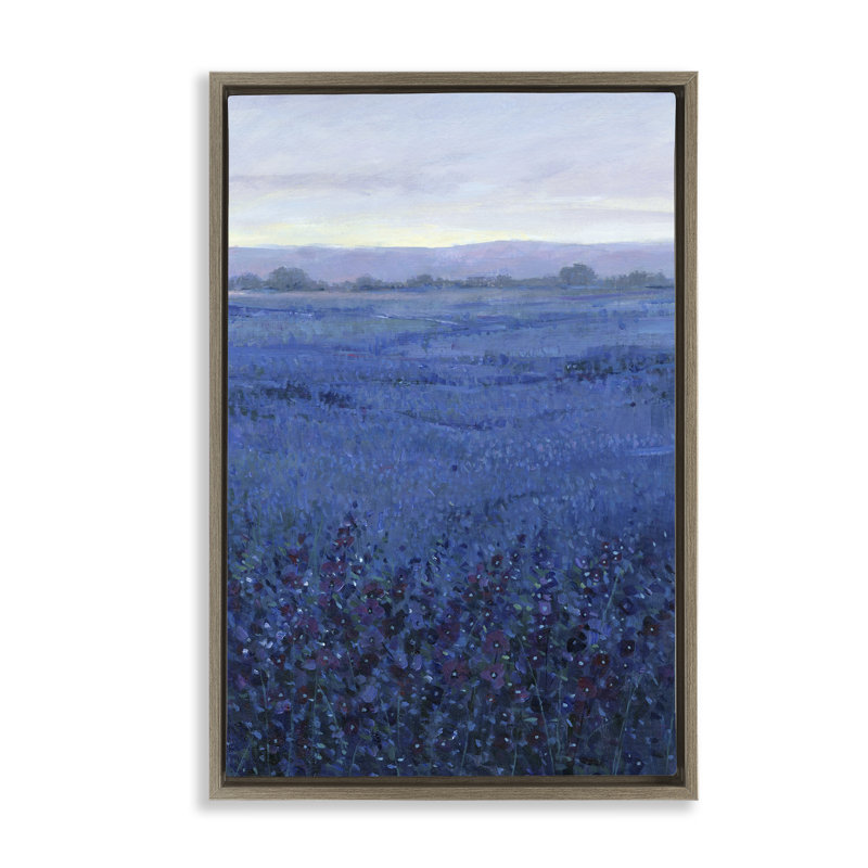 Toile flottante encadrée "Blue Country Fields" par Tim Ottoole, Cadre flottant orme Montalcino, H 31 po x l 21 po