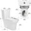 Toilette allongée en céramique blanche 1,1 / 1,6, hauteur confortable, et mode 1,1 et 1,6, céramique, blanc