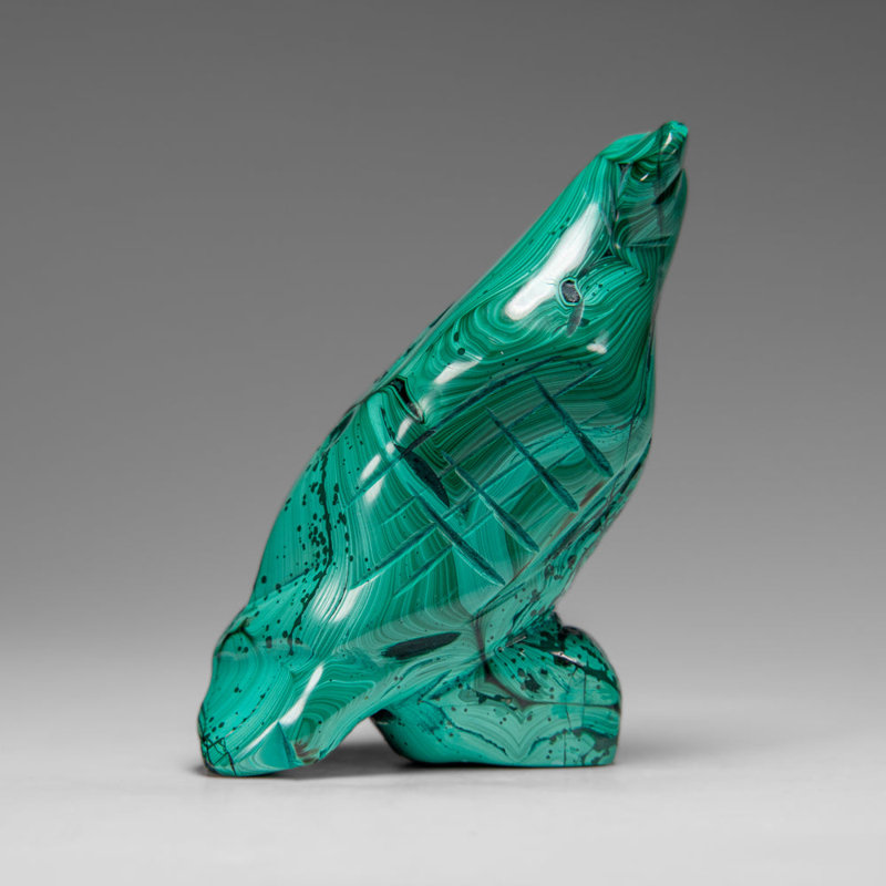 Genuine Polished Malachite Eagle Carving (175.9 Grams)