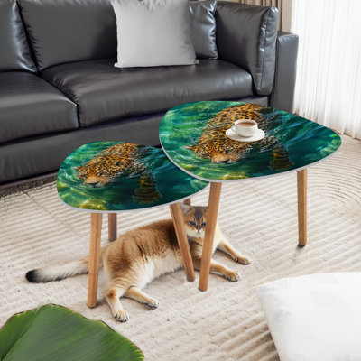Ensemble de 2 tables basses gigognes Triangle