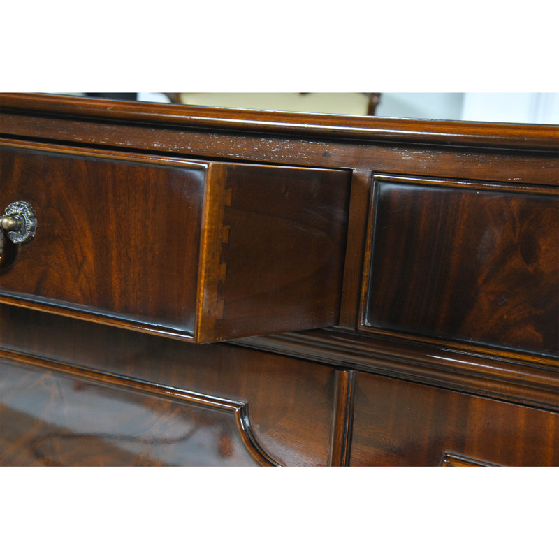 Mahogany and Brass Traditional Sideboard with Storage