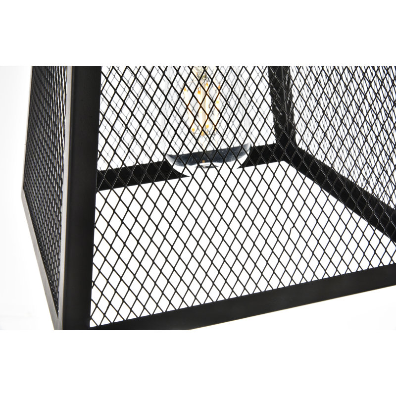 Luminaire suspendu carré à 1 lumière Rian, H 10,4 po x l 9,8 po x p 9,8 po