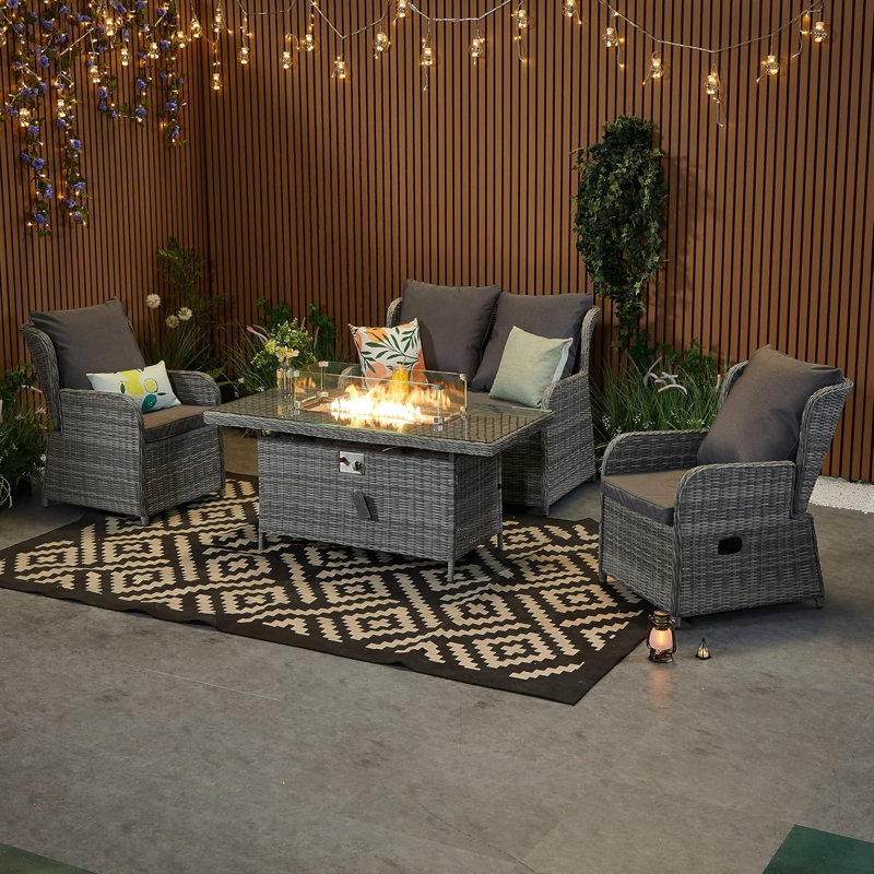 Patio Dining Set with, 6 Seater