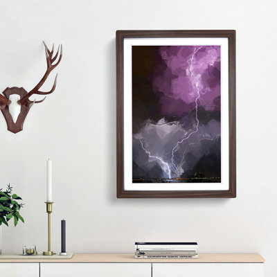 Lightning over Colorado Springs in Abstract - Picture Frame Graphic Art Print