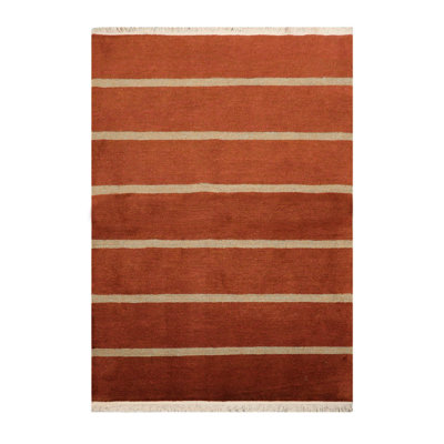 Tapis intérieur / extérieur rectangulaire en laine 4 pi x 6 pi One-of-a-Kind