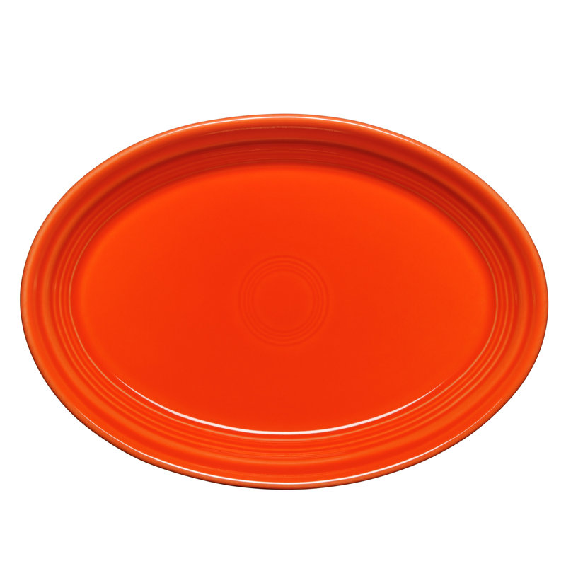 Plat de service ovale Fiesta Serveware, Coquelicot, H 1,75 po x l 13,62 po x L 13,62 po
