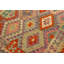 Tapis rouge / mauve / gris en laine noué à la main à motif géométrique 4 pi 4 po x 5 pi 5 po Sinclair