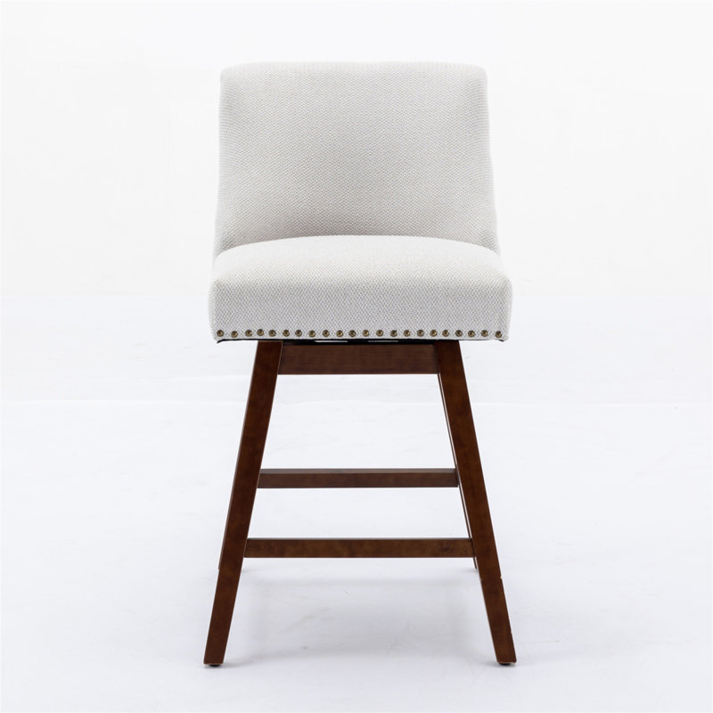 Counter Height Swivel Barstools, Beige
