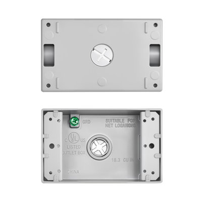 Outdoor Electrical Box, 4.5 x 2.8 x 2 in, Weatherproof Outlet Junction Box, Suitable 1/2-Inch or 3/4-Inch Electrical Conduit, 18.3 Cu.In Large Capacity Plug Receptacle Protector, Gray