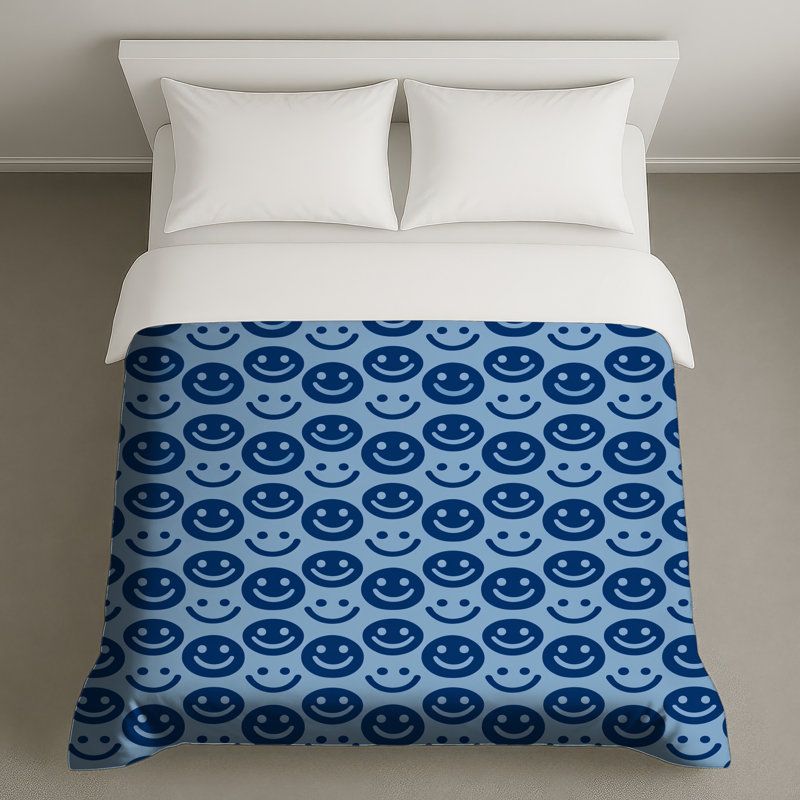 Smiley Faces Pattern Duvet Covers, Queen