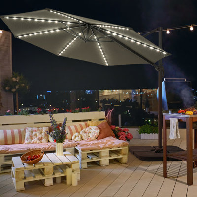 Nagihan 120'' Lighted Cantilever Umbrella