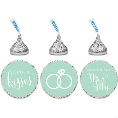 Étiquettes de chocolat drop set de 216 câlins / bisous du nouveau m. / mme