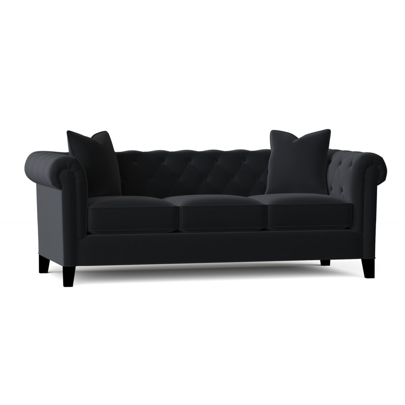 Caspar Upholstered 82'' Sofa, Bella Lagoon Performance Velvet
