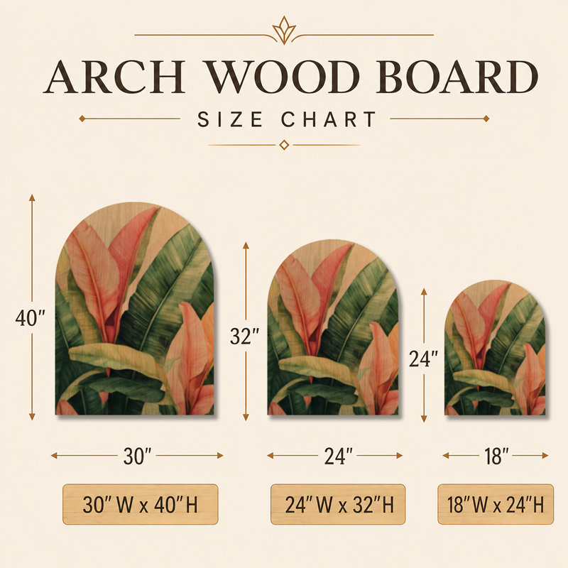 Jardin tropical de feuilles de bananier I - Arche botanique verte - Décoration murale imprimée sur bois, H 32 po x l 24 po