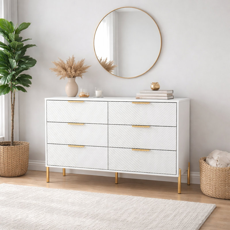 Commode moderne pour chambre à coucher, Blanc