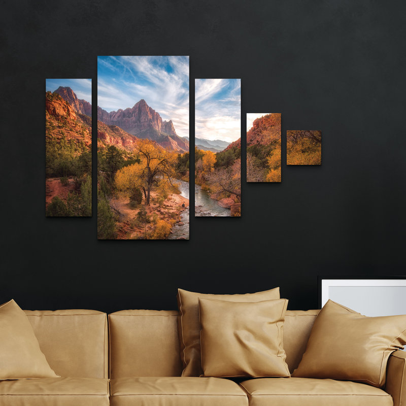 Ensemble de 5 panneaux muraux - "Michael Jackson", "Watchman Sunset", art mural sur toile pour le salon, la chambre à coucher ou le bureau 