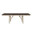 Table de salle à manger extensible de style maison de campagne 1 pièce Craie grise ton de remorquage Mobilier en bois Deux pieds de réfectoire à tréteaux-118708308-118708311