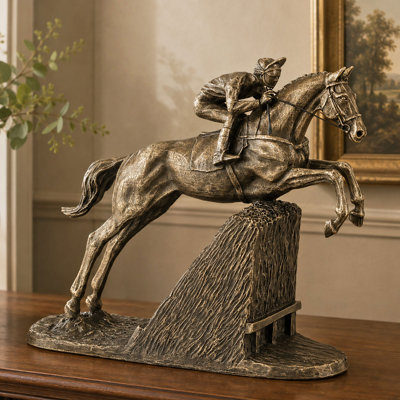 Steeple Chaser Bronze Horse Aeroome Statue