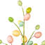 Vickerman 24" Artificial Pastel Easter Egg Spray 2/Bag. Features six pastel Easter eggs on a wired stem.