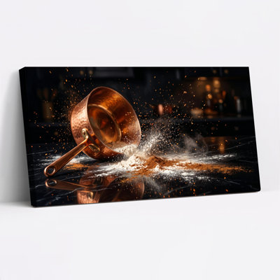 Copper Splash Canvas Wall Art Oil Painting Print Set Of 1