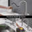 The Multi-Functions High-ARC Kitchen Faucet With Clear Function Marked Valve & Pull Down Sprayer & Widened Side Spout & Movable Brush (Included Deck Plate)-124338631