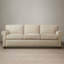 Canapé-coussin standard en coton et lin crème et blanc