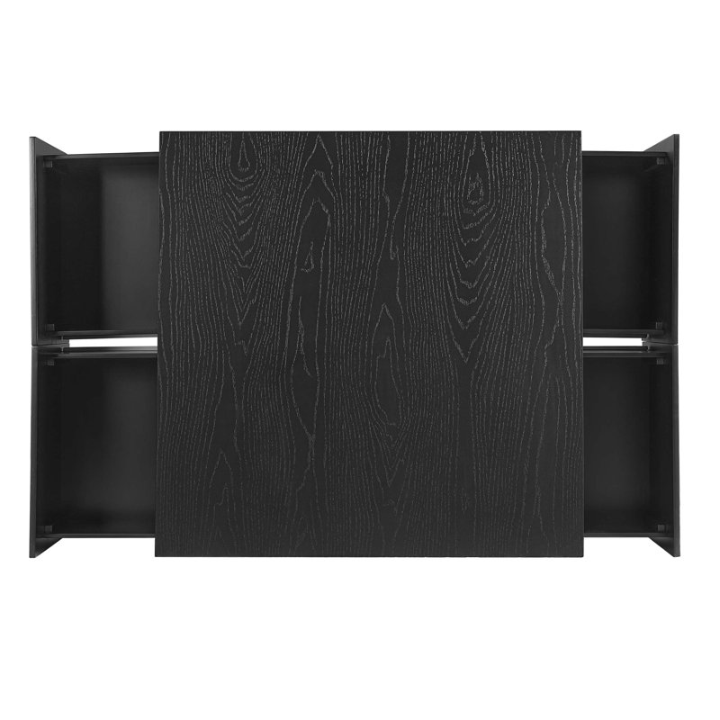 Table basse carrée à 4 tiroirs, Noir