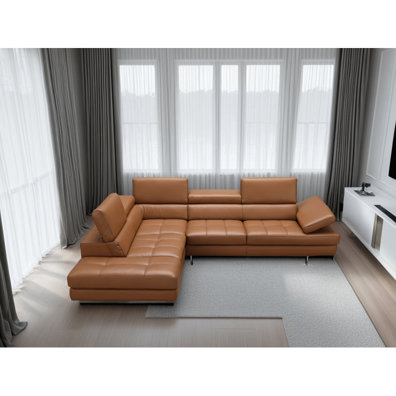 Antalya 2 - Piece Upholstered Caramel Sectional, Caramel