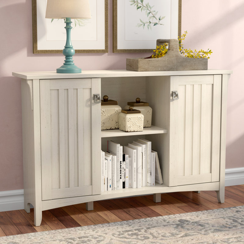 Accent Storage Cabinet with Doors in Antique White, Antique White