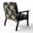 Cobalt Blue Scrollwork Swirls Victorian Pattern II - Upholstered Floral Accent Chair-1244381035