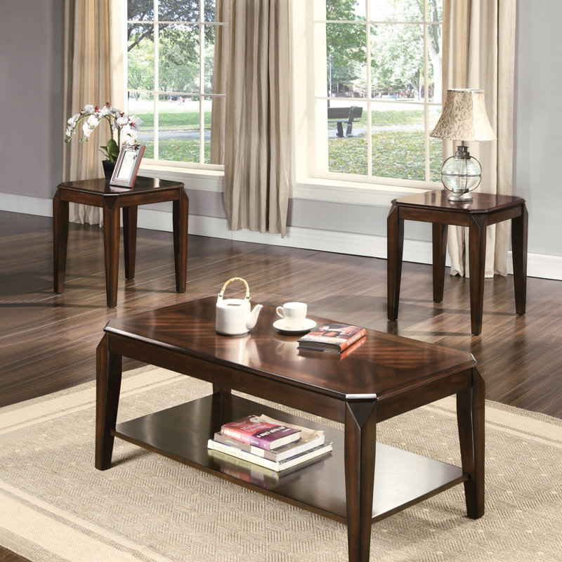 Ensemble de 3 tables basses et tables de bout, charme intemporel avec élégance fonctionnelle pour tout espace de vie