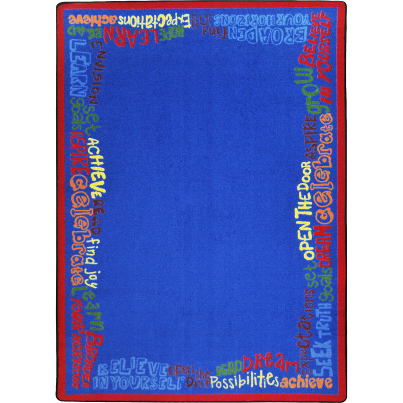 Kid Essentials Read Believe & Achieve Area Rug, Rectangle 7'8" x 10'9"