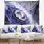 Tapisserie florale avec magnifique soucoupe volante bleue-28496029