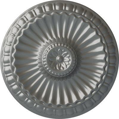 Médaillon de plafond Endurathane Linus, DE 11 1/4 po x P 1 1/8 po, finition argentée peinte à la main