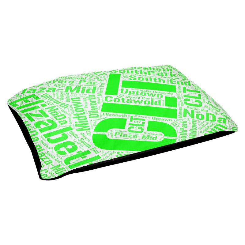 Coussin de chien « districts », Vert, Grand (l 40 po x P 30 po x H 14 po), Charlotte