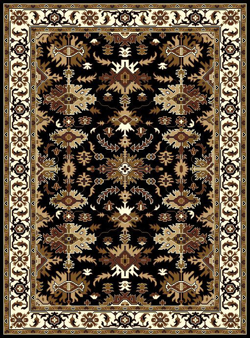 Noir foncé/Tapis décoratif brun, Rectangle : 1 pi 11,62 po x 3 pi 7,31 po