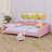 Upholstered Daybed With Cloud-Shaped Backrest-861913832